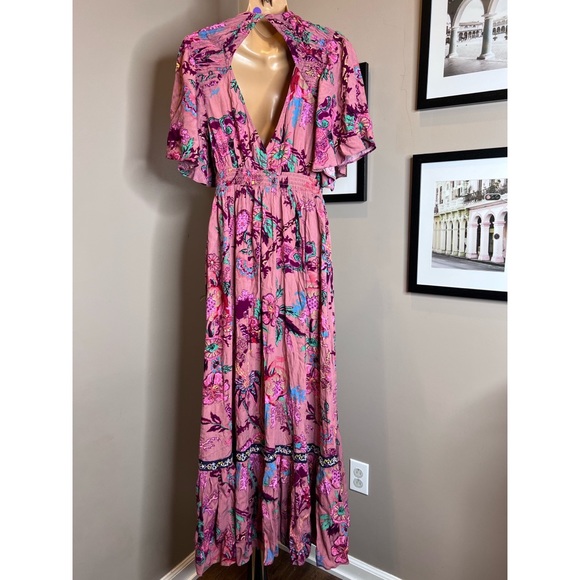 Anthropologie Ruffled Embroidered Maxi Dress - Picture 7 of 8